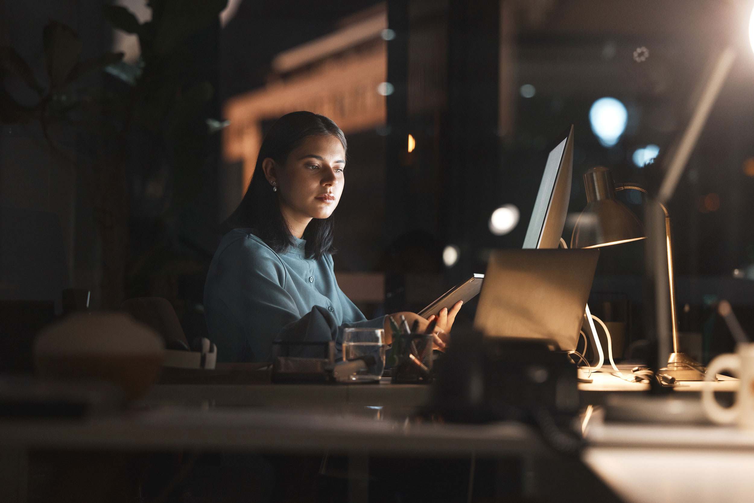 Employee working on computer